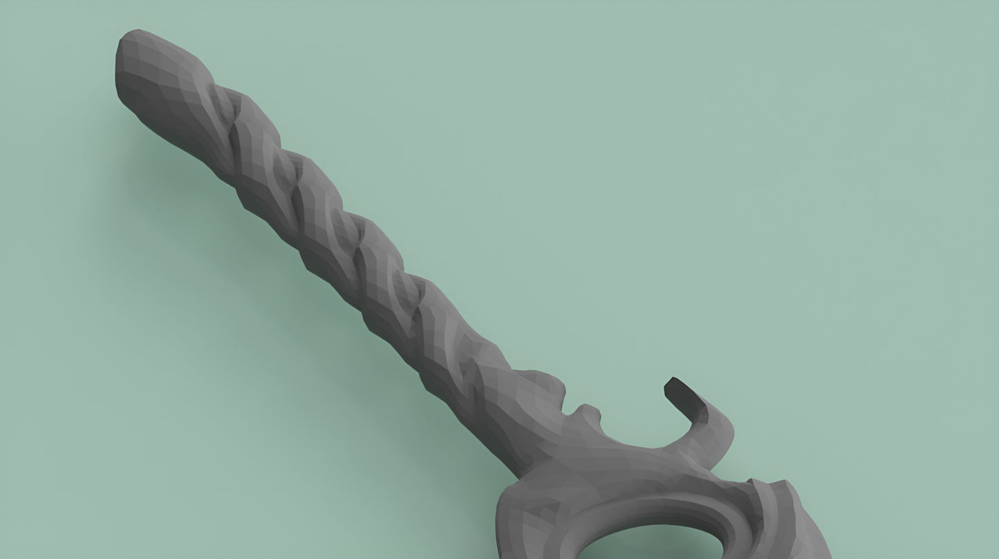 Lucky Seven Sword Model: STL 3D Printing Digital File Set