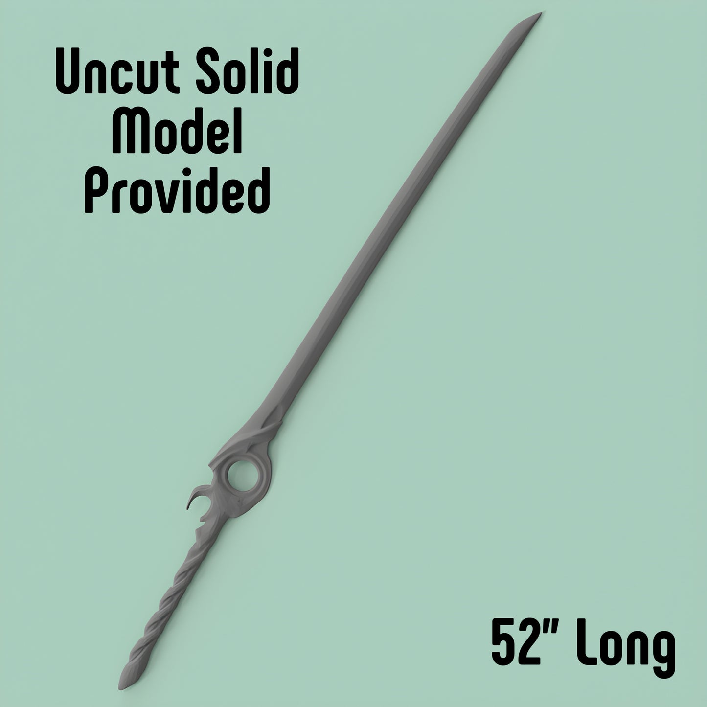 Lucky Seven Sword Model: STL 3D Printing Digital File Set