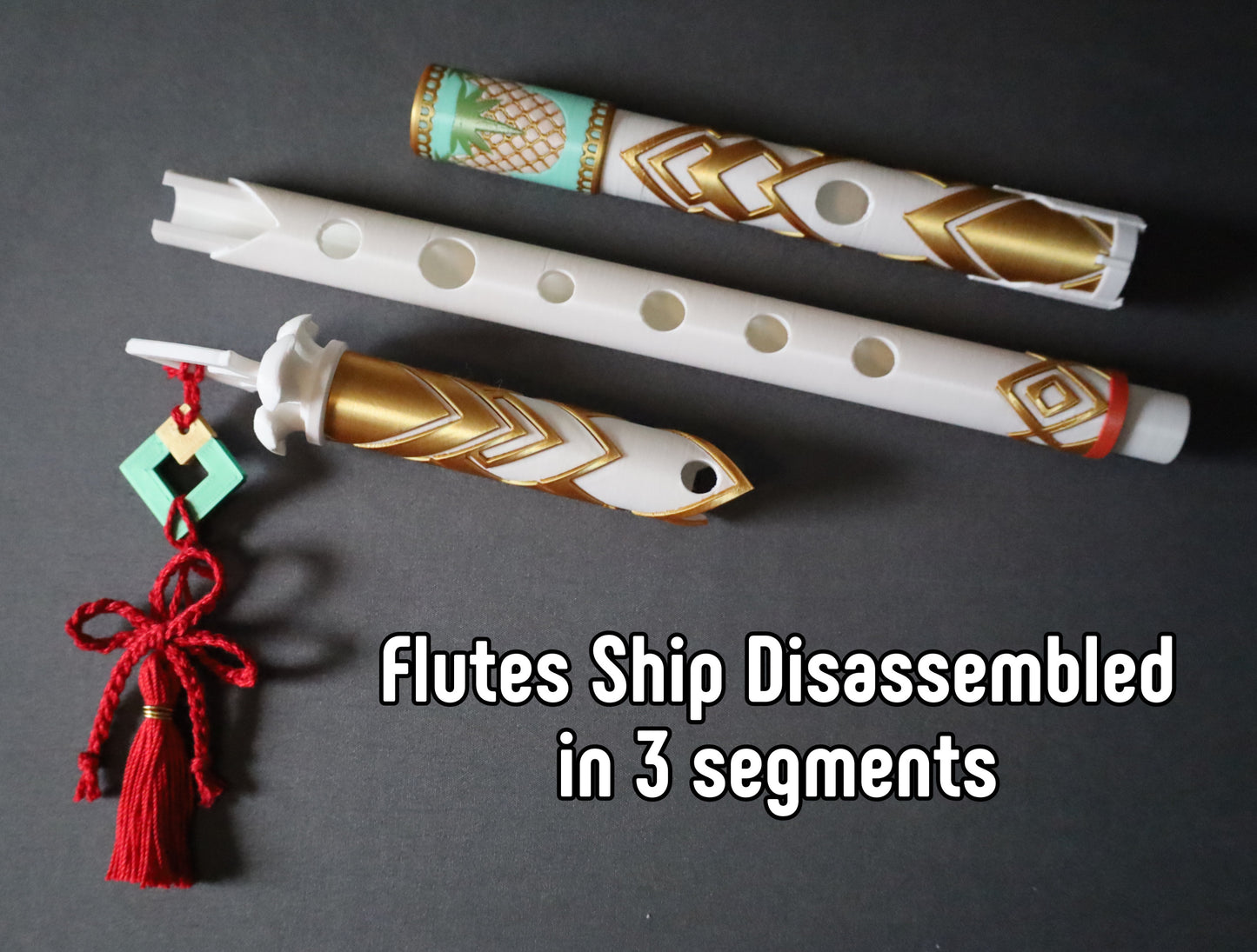 3D Printed: Replica Flute (Version M) Personalized Message